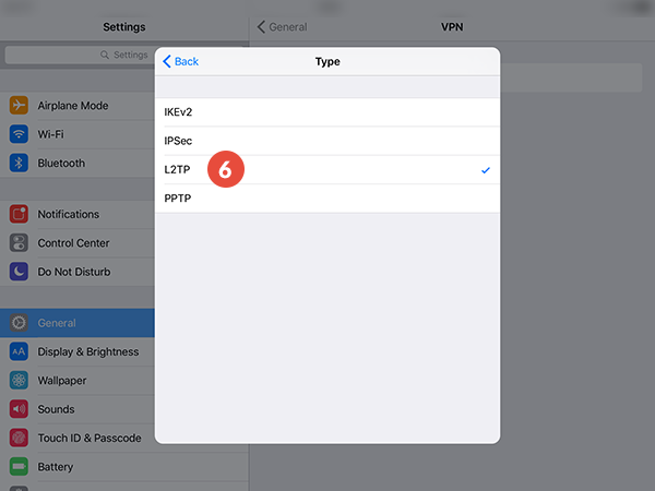 How to set up L2TP VPN on iPad: Step 5